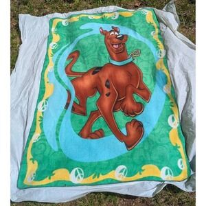 Vintage Scooby Doo Throw Blanket 2002 Cartoon Network Fleece 64"x43"